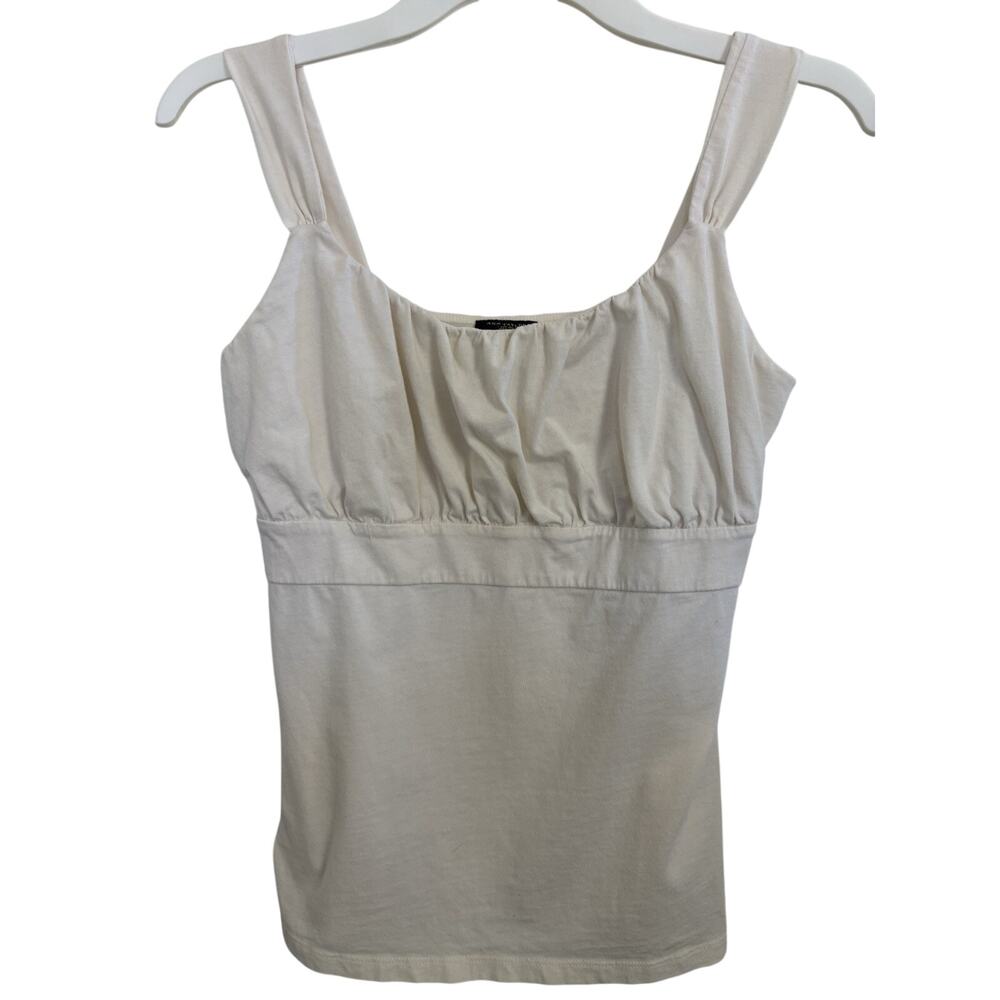 Ann Taylor Petite White Babydoll Tank Top Size MP Fairycore Y2k Cottage Milkmaid